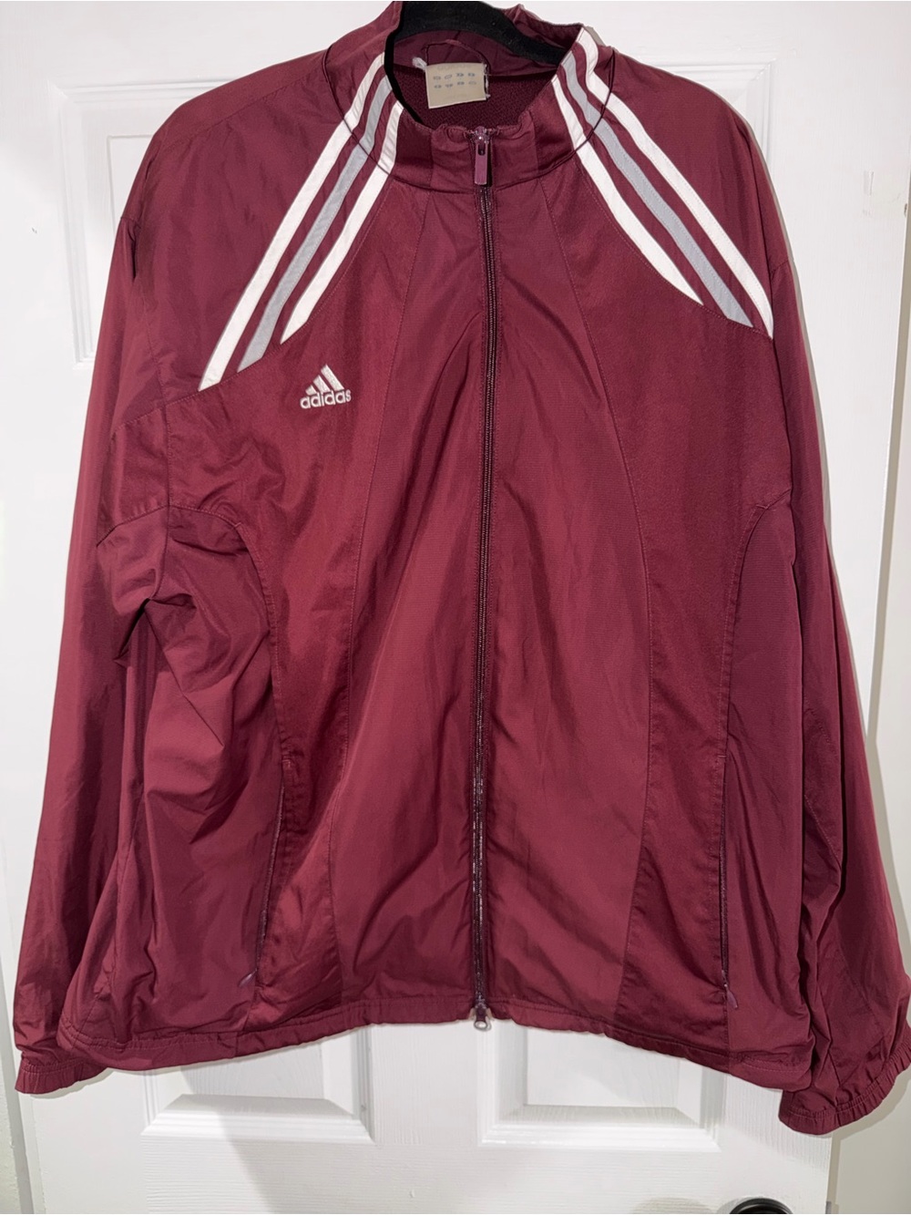 adidas Burgundy Jacket with White Logo